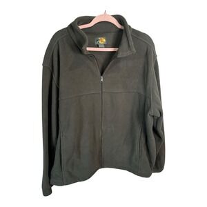 Green Men's XL Bass Pro‎ Shop Zip Up Fleece Jacket With Pockets Hunter Fisher